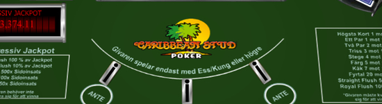 Info om hur Caribbean Stud Poker från Playtech går till